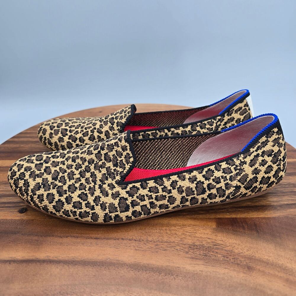 Rothy's The Loafer Womens 9 Leopard Print Slip On Casual Comfort Flats Shoes - Picture 3 of 8